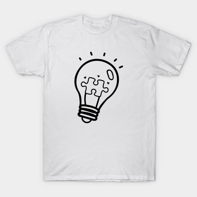 Autism Awareness - Light up my Life - Mono T-Shirt by Peter the T-Shirt Dude